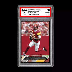 Graded 10 Jayden Daniels - 2024 TOPPS NOW #3 Washington RC ROOKIE CARD Football