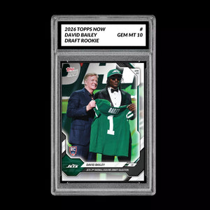 Graded 10 David Bailey  2025-26 TOPPS NOW RC Rookie Card Jets Football