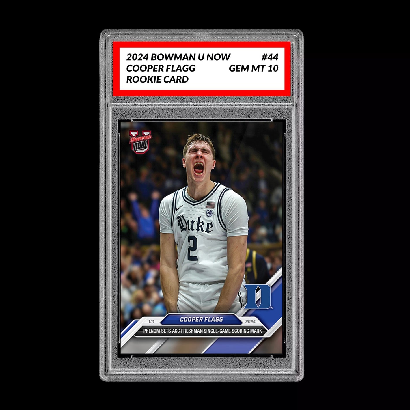 Graded 10 Cooper Flagg 2024-25 Bowman U NOW Card #44 Duke RC ROOKIE Basketball