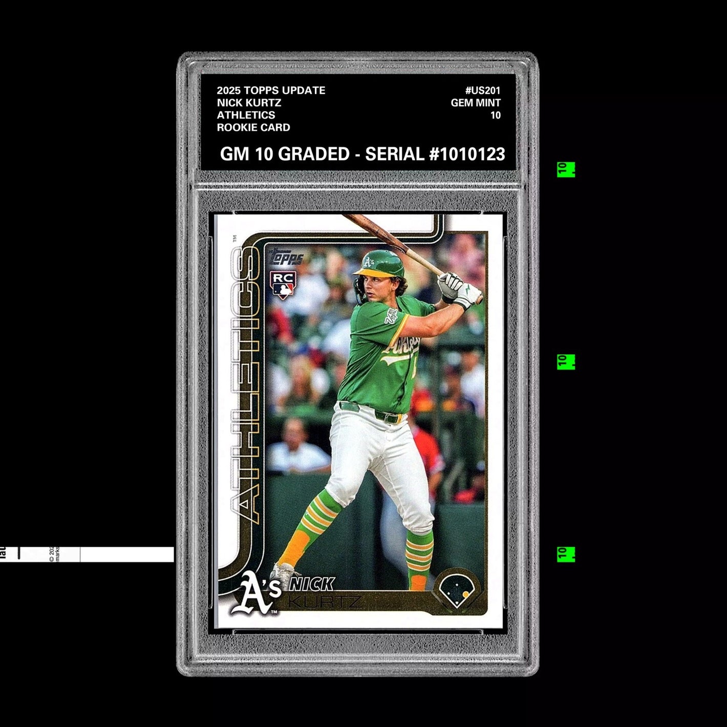 Graded 10 Nick Kurtz #US201 RC Rookie Card 2025 MLB Topps Update Athletics Baseball