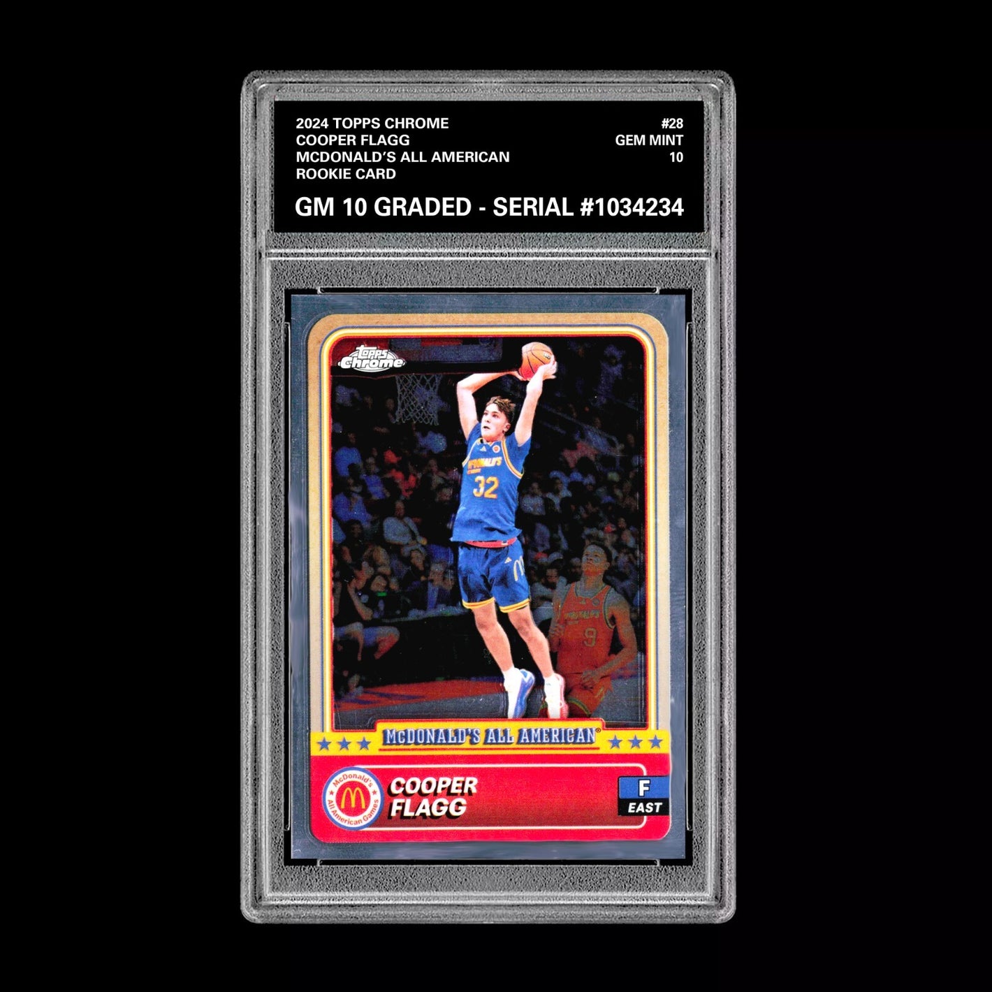 Graded 10 2024 COOPER FLAGG Topps Chrome RC Rookie McDonald’s All American #28 Basketball