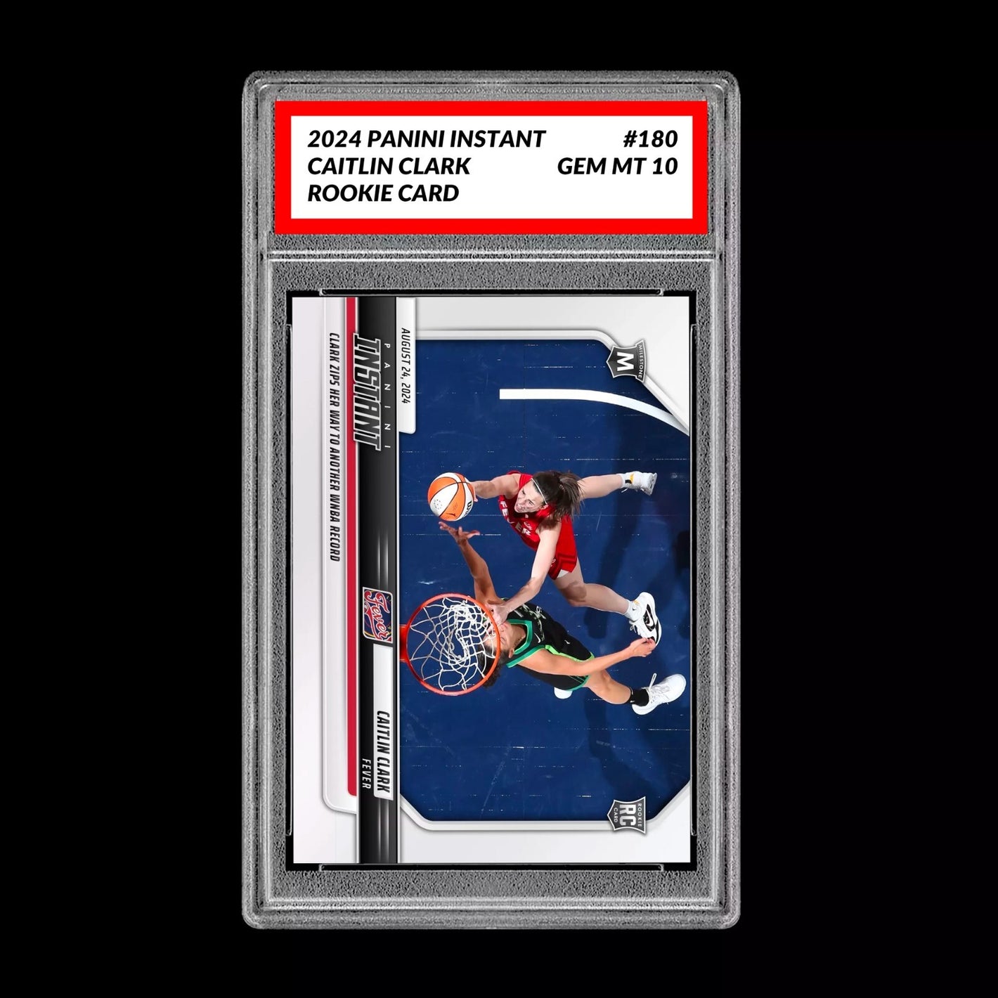 Graded 10 CAITLIN CLARK #180 RC Rookie Card 2024 Panini Instant Indiana Fever Basketball
