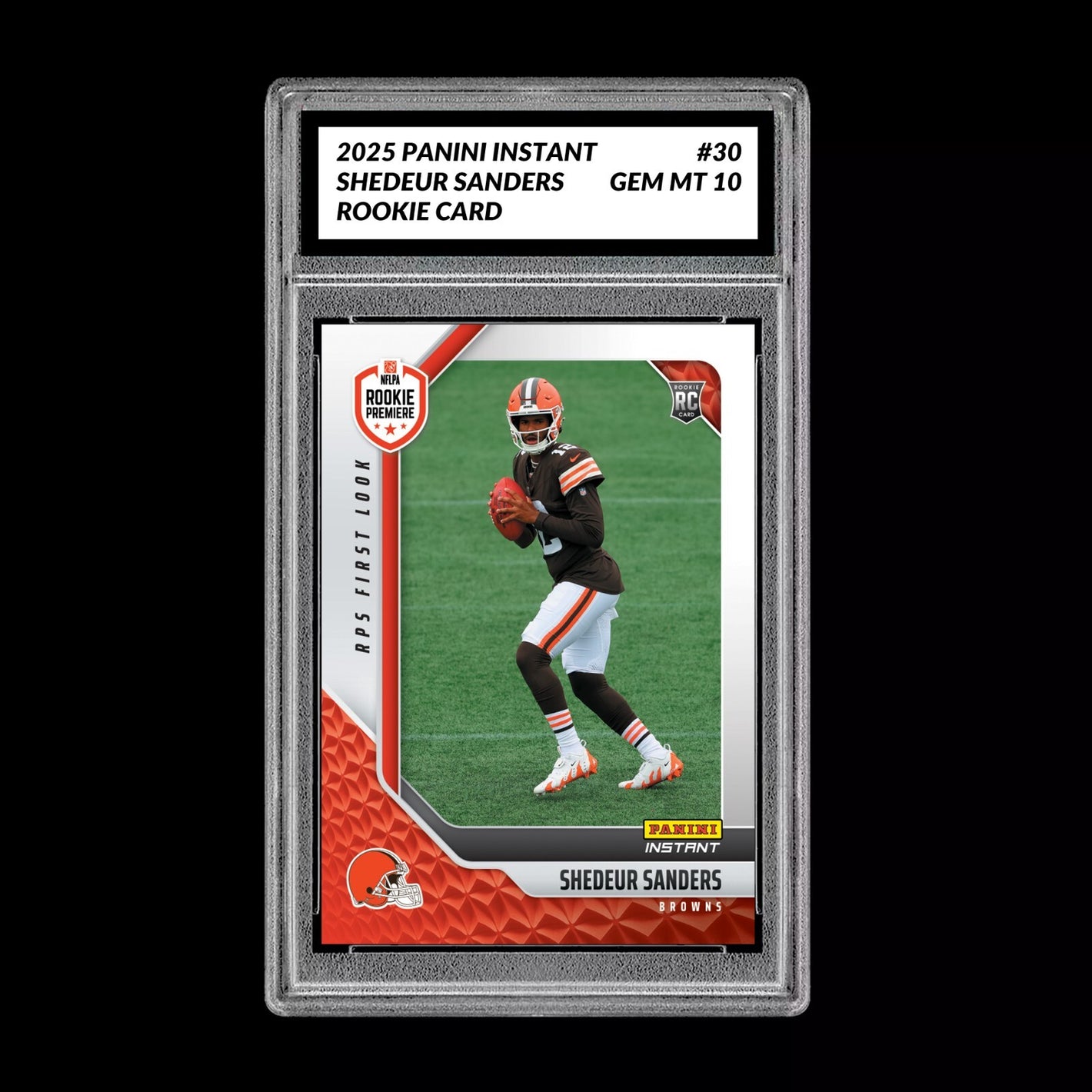 Graded 10 Shedeur Sanders #30 RC Rookie 2025 Panini Instant NFL BROWNS Premiere  Football