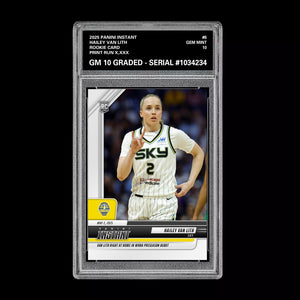 Graded 10 Hailey Van Lith #4 Chicago Sky 2025 Panini Instant RC Rookie  Basketball