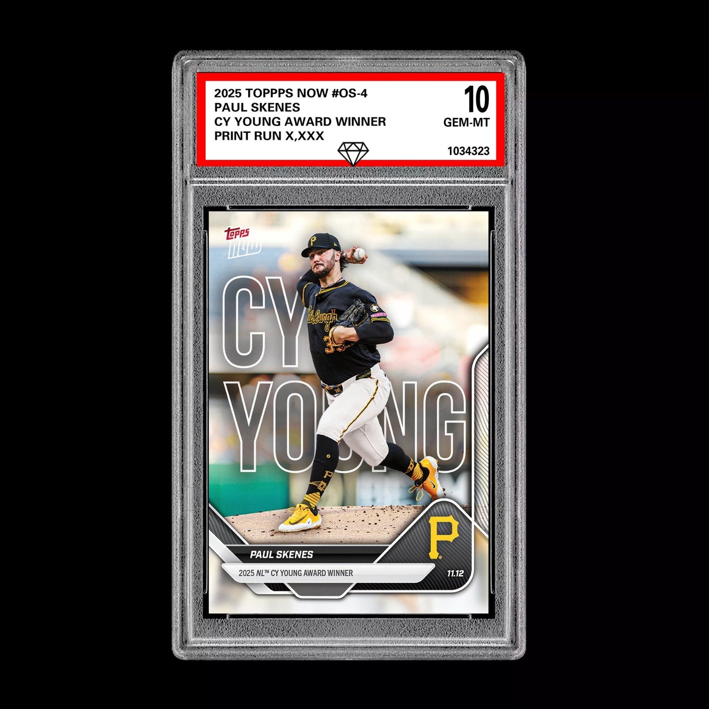Graded 10 Paul Skenes CY Young Award Winner 2025 Topps Now #OS-4  Baseball