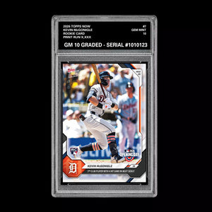 Graded 10 Kevin McGonigle RC Rookie #7 2026 Topps Now MLB Opening Day Presale Baseball