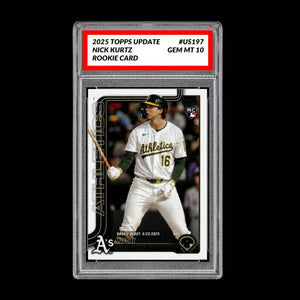 Graded 10 Nick Kurtz #US197 RC Rookie Card 2025 MLB Topps Update Athletics Baseball