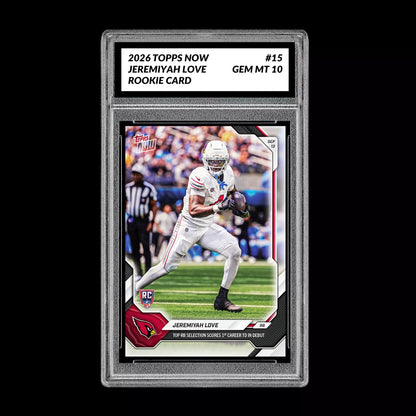 Graded 10 2026 Topps Now Jeremiyah Love Rookie RC PRESALE Football