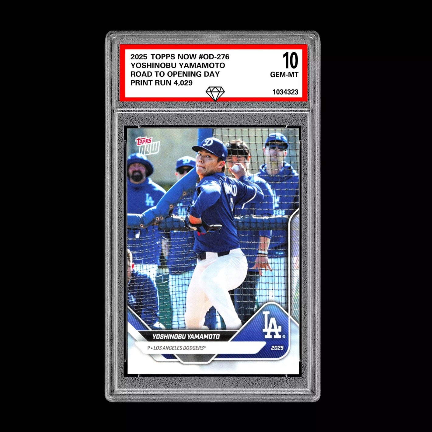 Graded 10 Yoshinobu Yamamoto SP SSP 2025 Topps Now Road to Opening Day #OD-276 Baseball