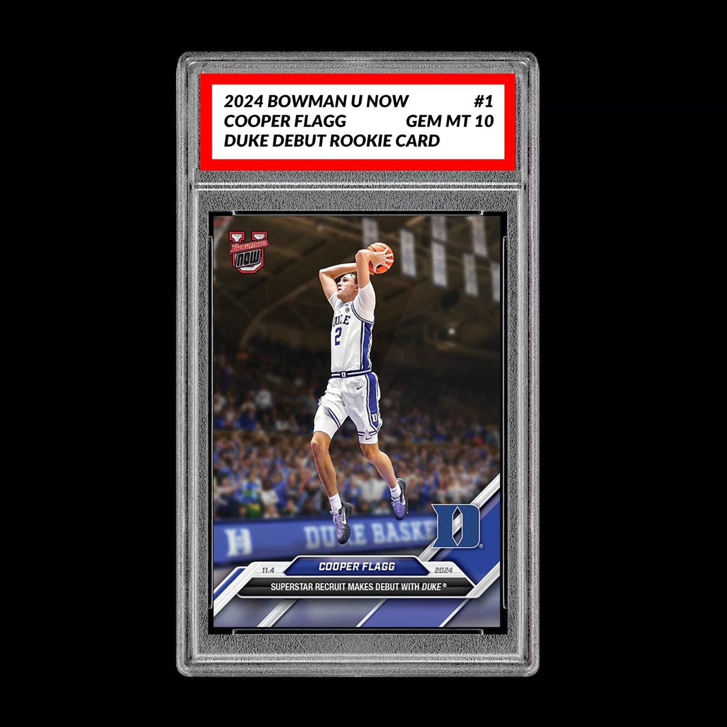 Graded 10 Cooper Flagg #1 Debut Duke RC Rookie 2024-25 Bowman U Now Card Basketball