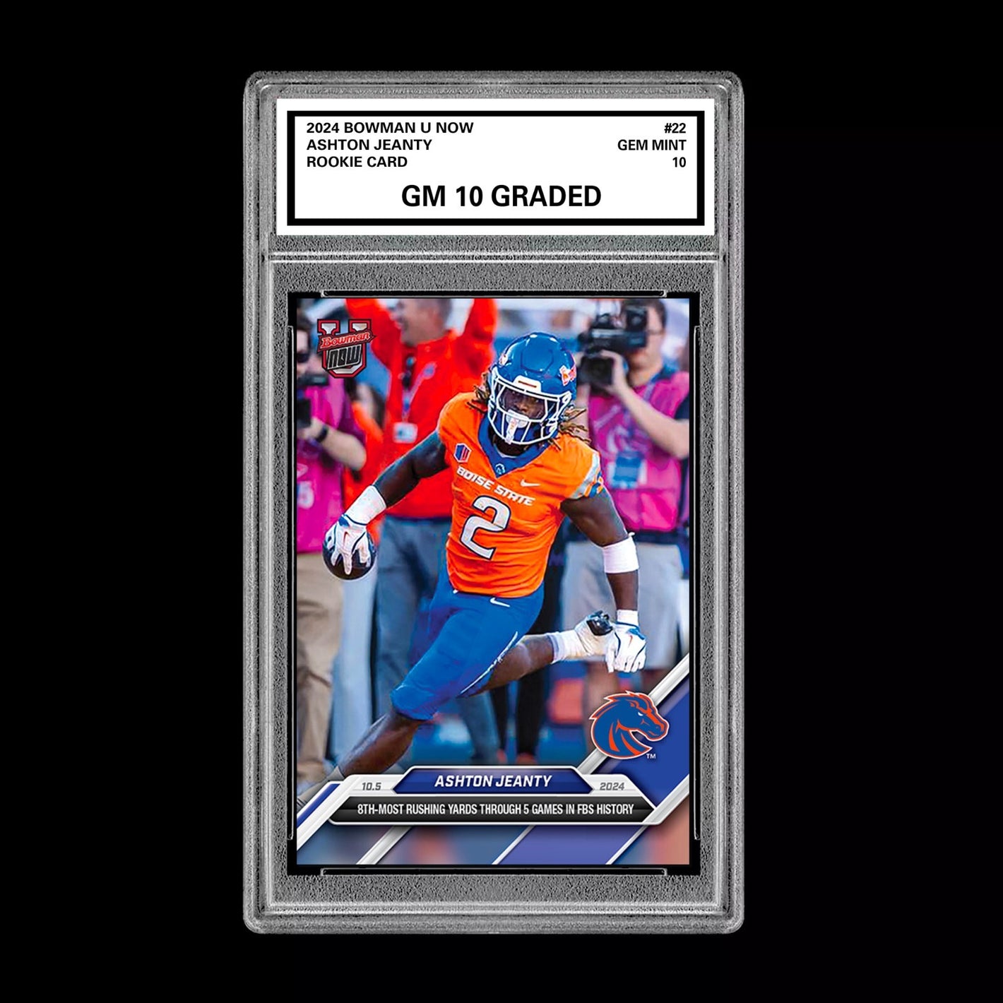 Graded 10 Ashton Jeanty RC Rookie 2024 Bowman U Now Football Card #22 Heisman Football