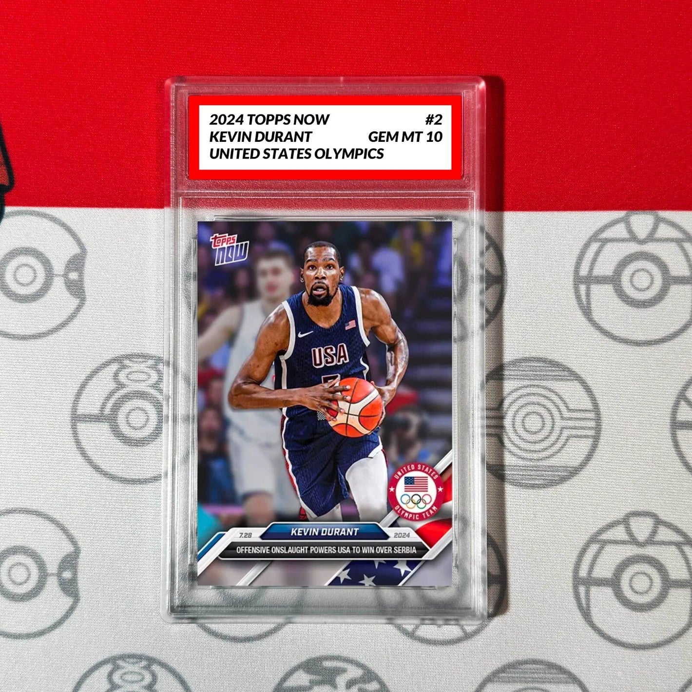 Graded 10 2024 Topps NOW Olympics Kevin Durant #2 Team USA Basketball