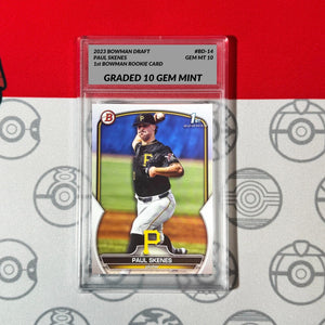 Graded 10 Paul Skenes RC 2023 1st Bowman Paper Draft #BD-14 Topps Rookie Card Baseball