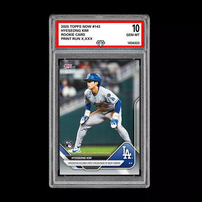 Graded 10 Hyeseong Kim #143 RC Rookie Card 2025 Topps Now 1st Stolen Base Baseball