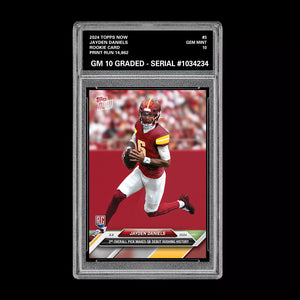 Graded 10 Jayden Daniels - 2024 TOPPS NOW #3 Washington RC ROOKIE CARD Football