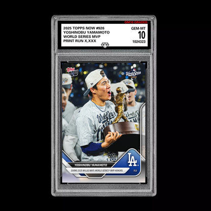 Graded 10 Yoshinobu Yamamoto  WORLD SERIES MVP 2025 MLB Topps NOW 926  Baseball