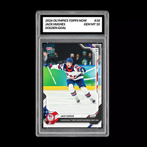 Graded 10 Jack Hughes 2026 Olympics Topps NOW Card 18 Golden Goal Presale Ice Hockey