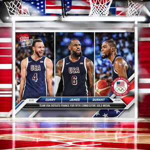 GRADED 10 Steph Curry Lebron James Durant 26 2024 Topps Now Olympics Basketball