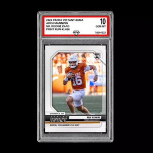 Graded 10 Arch Manning RC 2024-25 Panini Instant NIL NCAA #AMC Texas Rookie Card Football