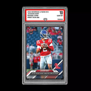 Graded 10 Jaxson Dart Ole Miss Record 2024 Bowman U Now #10 RC Rookie Card Draft Football
