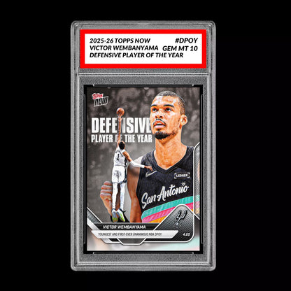 Graded 10 Victor Wembanyama 2025-26 Topps Now #DPOY PRESALE Basketball