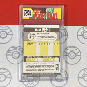 Graded 10 1990 Fleer Shawn Kemp Card 178 MINT Seattle SuperSonics  GEM MINT Basketball