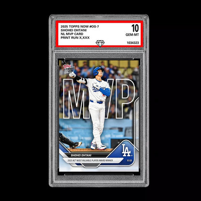 Graded 10 Shohei Ohtani NL MVP Card 2025 Topps NOW Dodgers Baseball Card #OS-7 Baseball