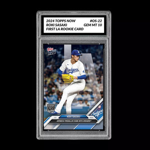 Graded 10 Roki Sasaki 2025 MLB TOPPS NOW OS-13 LA Sign With Dodgers RC Baseball