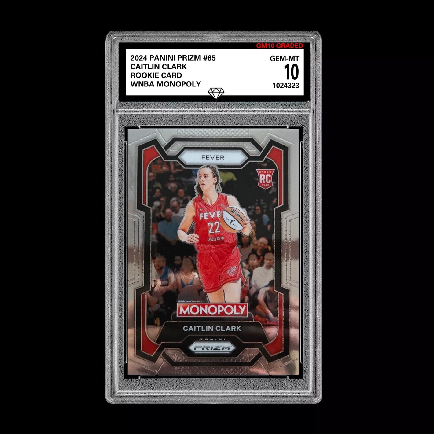 Graded 10 2024 Panini WNBA Monopoly Prizm RC Caitlin Clark Rookie Insert 65 WNBA Basketball