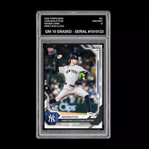 Graded 10 Cam Schlittler Rookie Card 41 2026 Topps NOW Yankees PRESALE Baseball