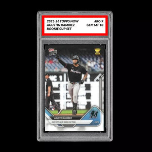 Graded 10 Agustin Ramirez RC-9 2025 Topps Now Rookie Cup Miami Marlins Baseball