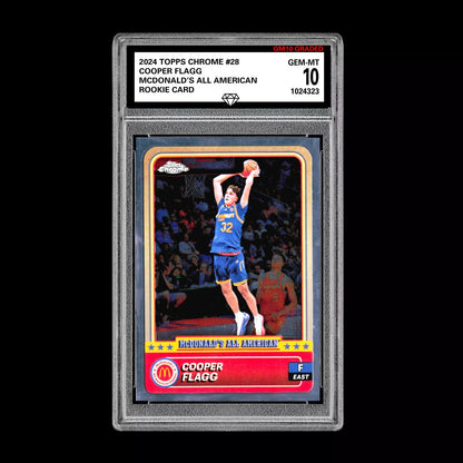 Graded 10 2024 COOPER FLAGG Topps Chrome RC Rookie McDonald’s All American #28 Basketball