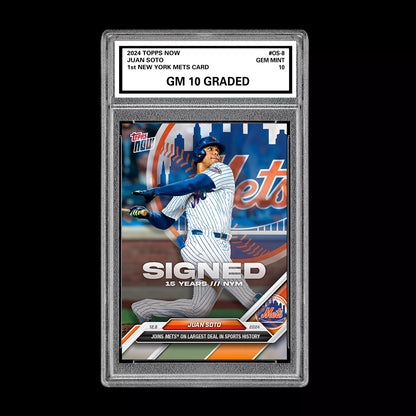 Graded 10 Juan Soto #OS-8 2024 MLB Topps NOW First New York Mets Card Baseball