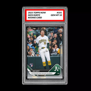 Graded 10 Nick Kurtz - 2025 TOPPS NOW #101 RC Rookie Oakland Athletics Baseball