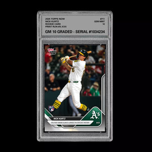 Graded 10 Nick Kurtz RC Grand Slam 2025 MLB Topps NOW Card 711 Rookie Card Baseball
