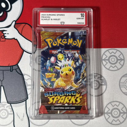 Graded 10 2024 Surging Sparks Sealed Pokemon Booster Pack Pikachu Art Work
