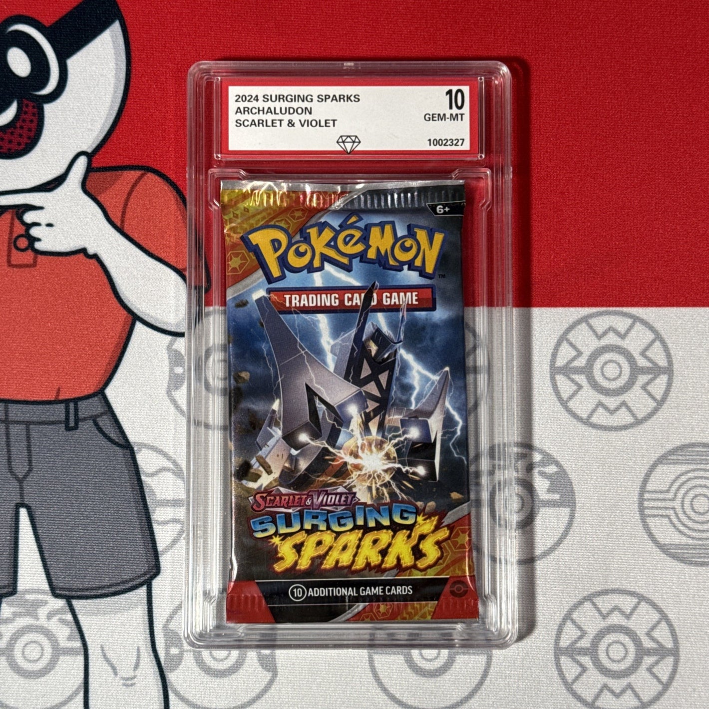 Graded 10 2024 Surging Sparks Sealed Pokemon Booster Pack Archaludon Art Work
