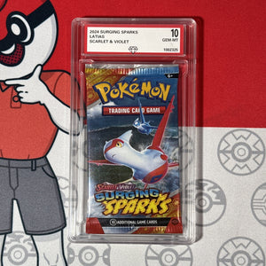 Graded 10 2024 Surging Sparks Sealed Pokemon Booster Pack Latias Art Work