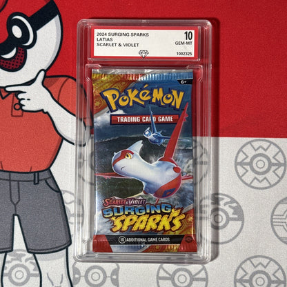 Graded 10 2024 Surging Sparks Sealed Pokemon Booster Pack Latias Art Work