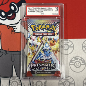 Graded 10 2025 Prismatic Evolutions Sealed Booster Pack Jolteon Vaporeon Flareon