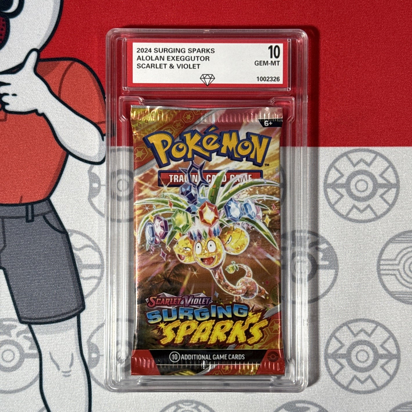 Graded 10 2024 Surging Sparks Sealed Pokemon Booster Pack Alolan Exeggutor Art