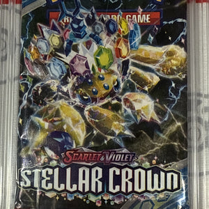 Graded 10 2024 Stellar Crown Sealed Pokemon Booster Pack Galvantula Ex Art Work